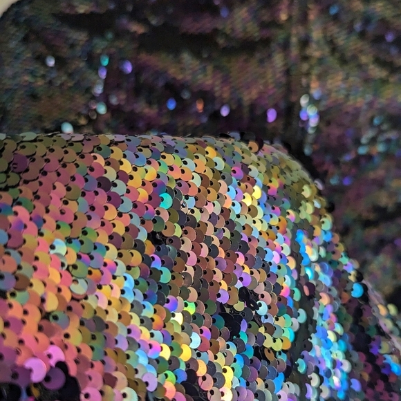 Lulu's Lookin' Slick Black Multi Sequin Long Sleeve Bodycon Dress - Picture 9 of 14